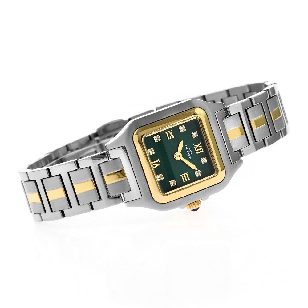 ساعة موريكس النسائية بحركة كوارتز ولون مينا أخضر - MUR-0115