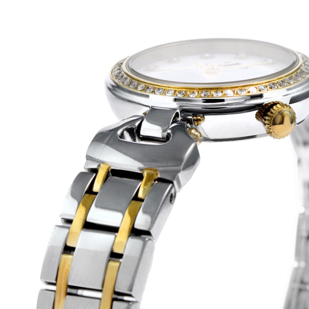ساعة موريكس النسائية بحركة كوارتز ولون مينا أبيض لؤلؤي - MUR-0087 (50/D 0.26CT)