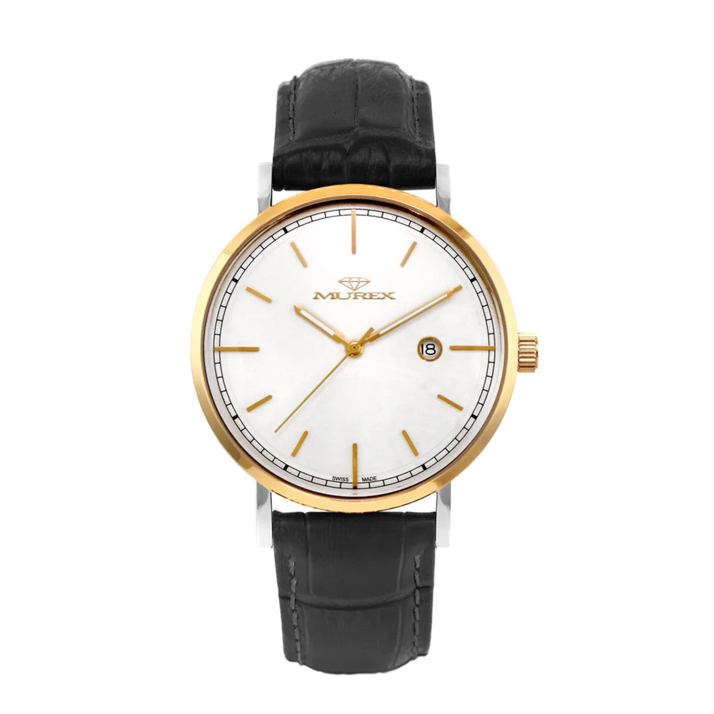 ساعة موريكس الرجالية بحركة كوارتز ولون مينا أبيض - MUR-0222