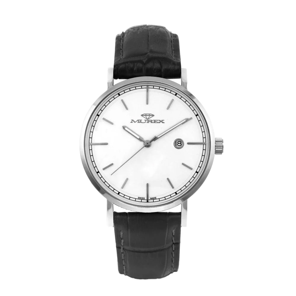 ساعة موريكس الرجالية بحركة كوارتز ولون مينا أبيض - MUR-0223