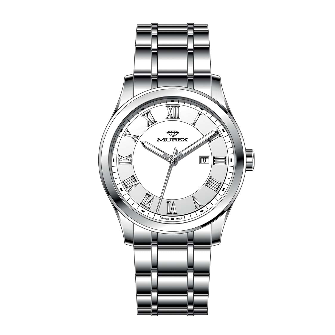ساعة موريكس الرجالية بحركة كوارتز ولون مينا أبيض - MUR-0214