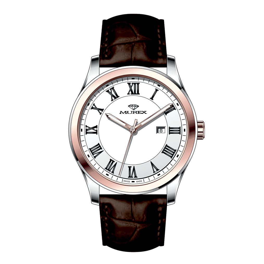 ساعة موريكس الرجالية بحركة كوارتز ولون مينا أبيض - MUR-0219