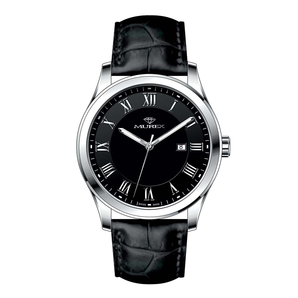 ساعة موريكس الرجالية بحركة كوارتز ولون مينا أسود - MUR-0217