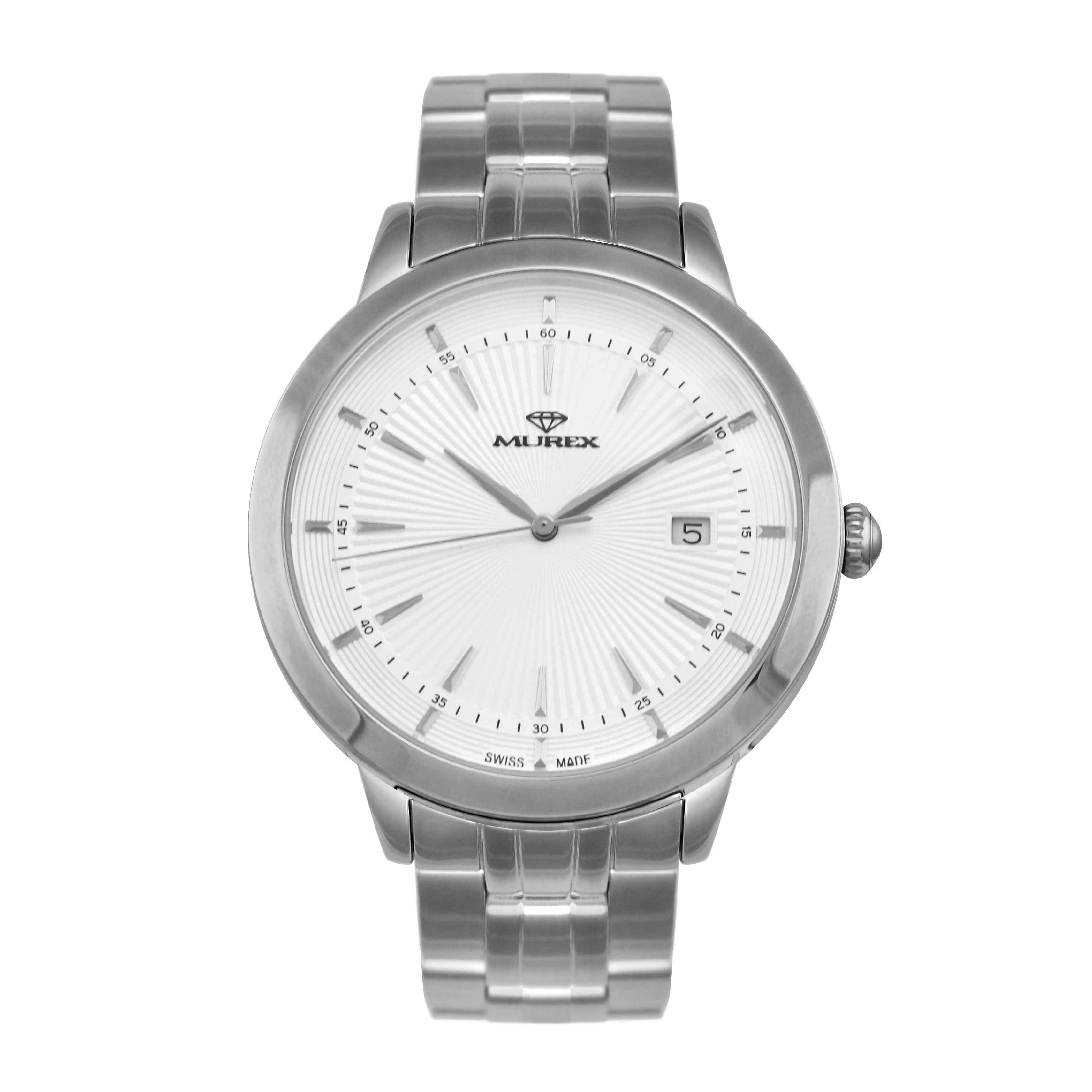 ساعة موريكس الرجالية بحركة كوارتز ولون مينا أبيض - MUR-0199