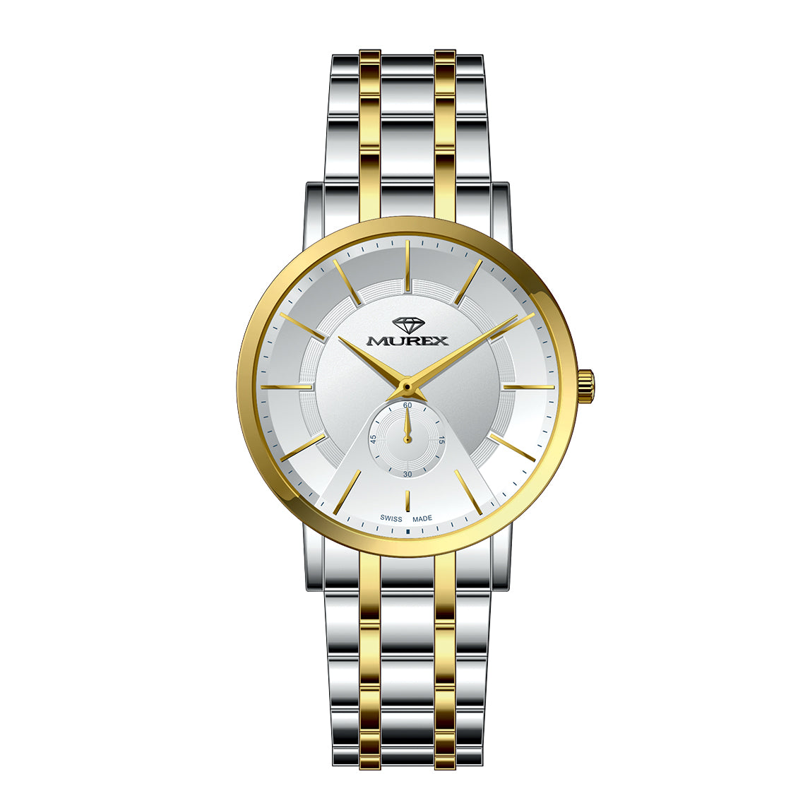 ساعة موريكس الرجالية بحركة كوارتز ولون مينا أبيض - MUR-0207