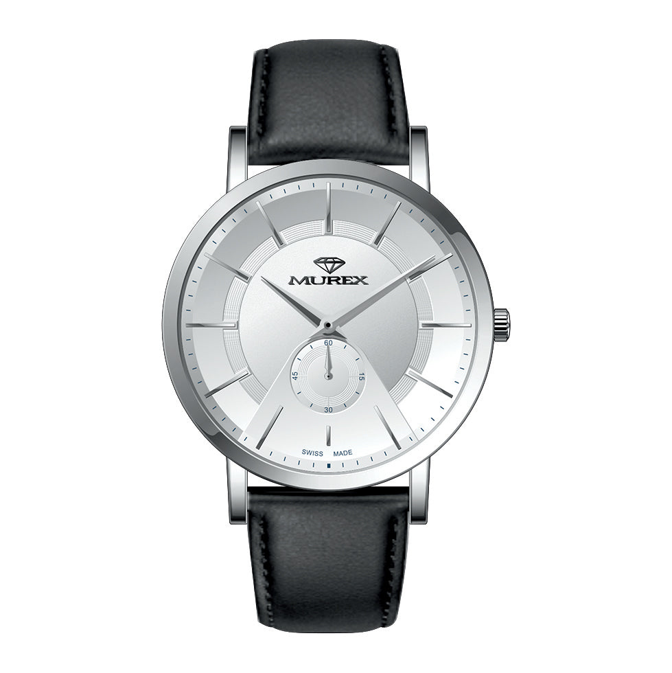 ساعة موريكس الرجالية بحركة كوارتز ولون مينا أبيض - MUR-0211