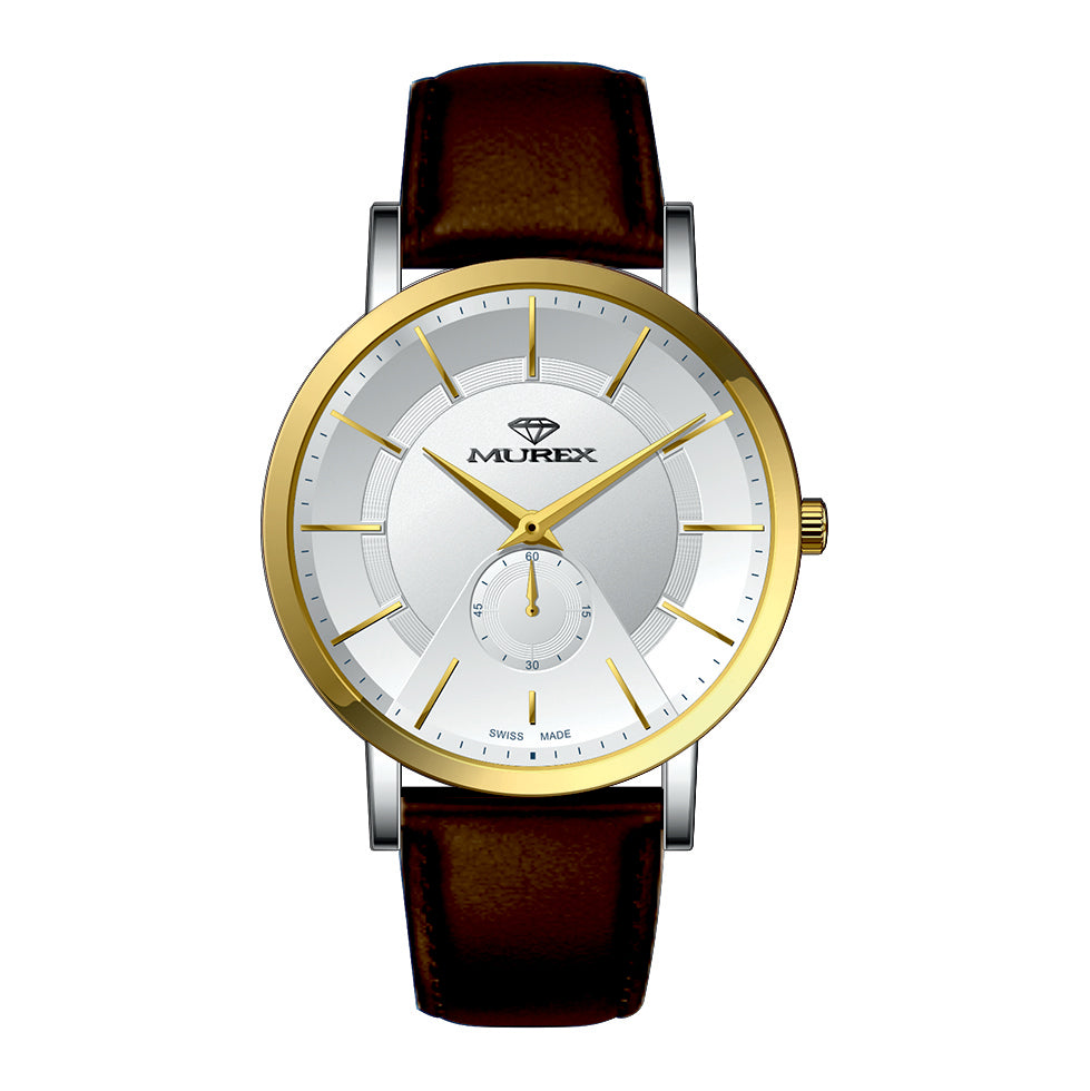 ساعة موريكس الرجالية بحركة كوارتز ولون مينا أبيض - MUR-0210