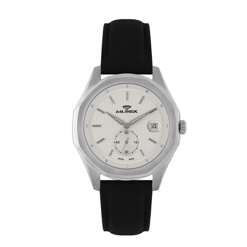 ساعة موريكس الرجالية بحركة كوارتز ولون مينا أبيض - MUR-0007