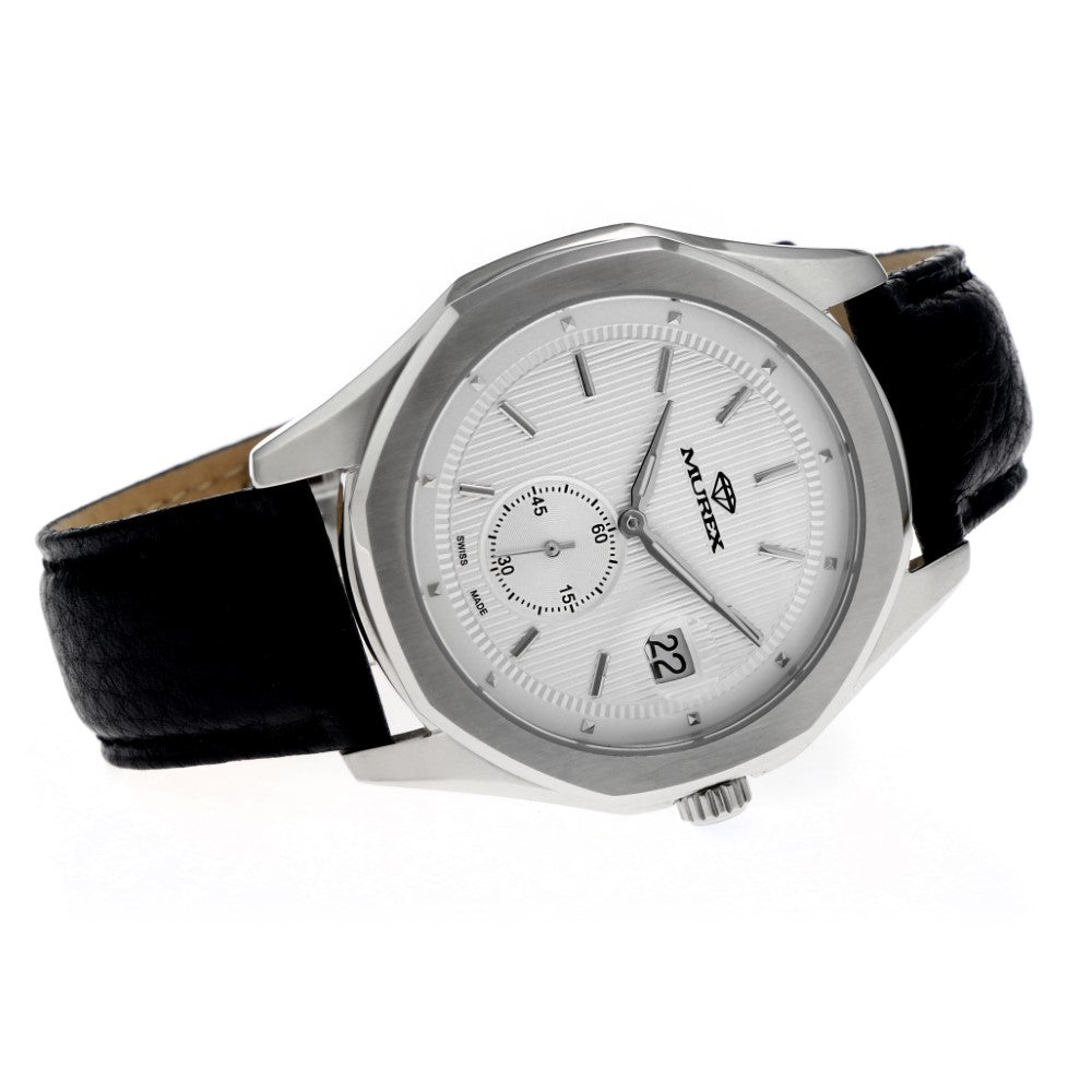 ساعة موريكس الرجالية بحركة كوارتز ولون مينا أبيض - MUR-0007