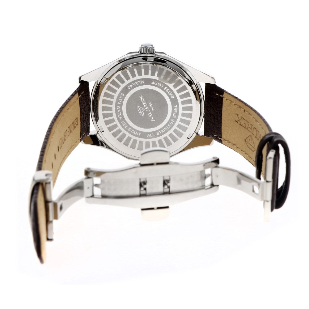 ساعة موريكس الرجالية بحركة كوارتز ولون مينا أبيض - MUR-0007