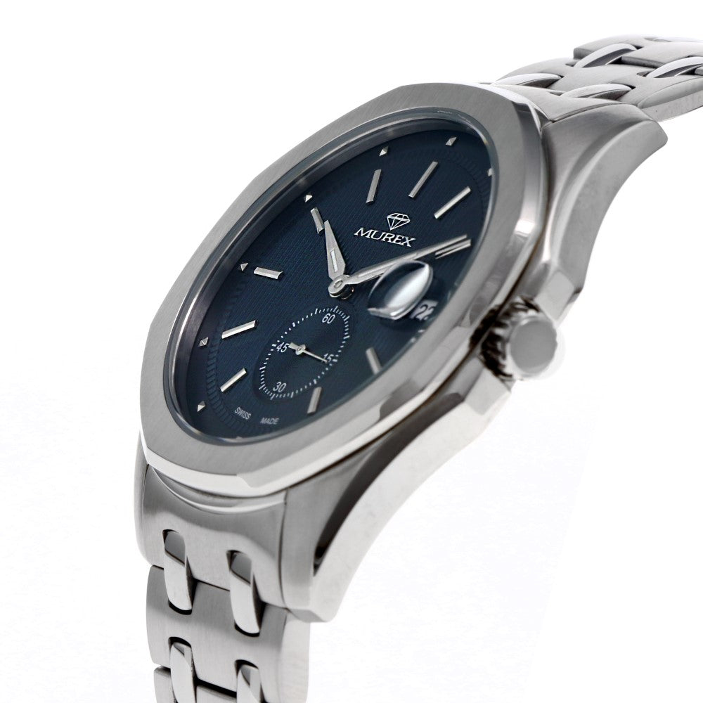 ساعة موريكس الرجالية بحركة كوارتز ولون مينا أزرق - MUR-0002