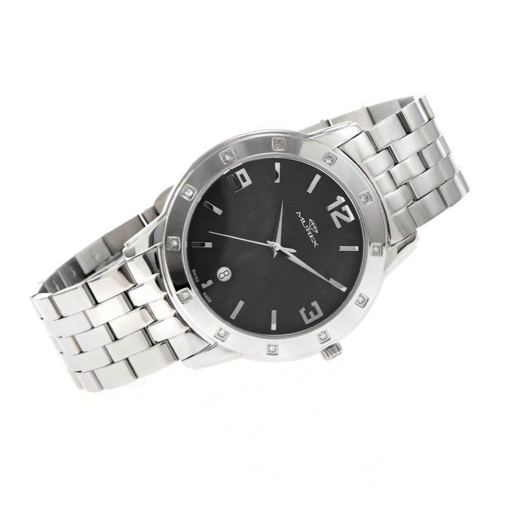 Murex Men's Quartz Watch with Black Pearl Dial - MUR-0105 (12/D 0.10CT)