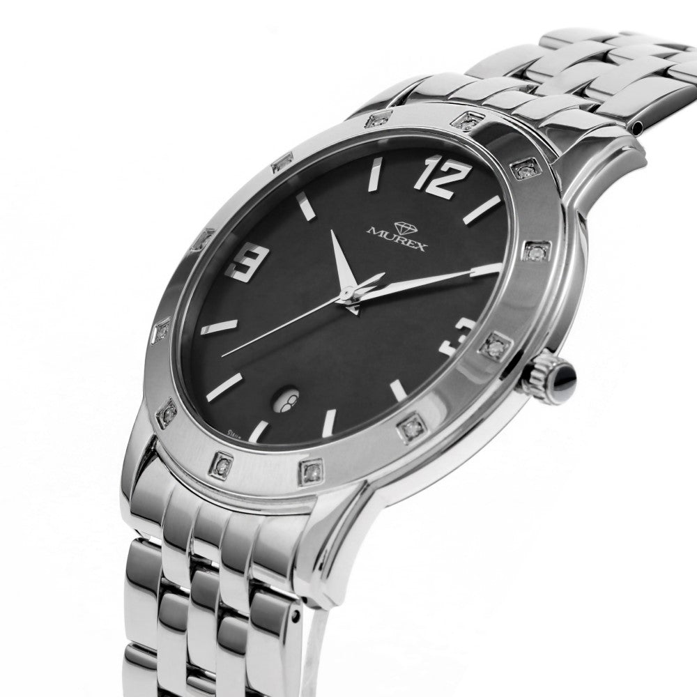 Murex Men's Quartz Watch with Black Pearl Dial - MUR-0105 (12/D 0.10CT)