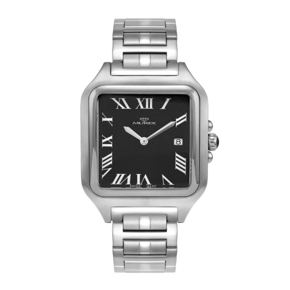 ساعة موريكس الرجالية بحركة كوارتز ولون مينا أسود - MUR-0030