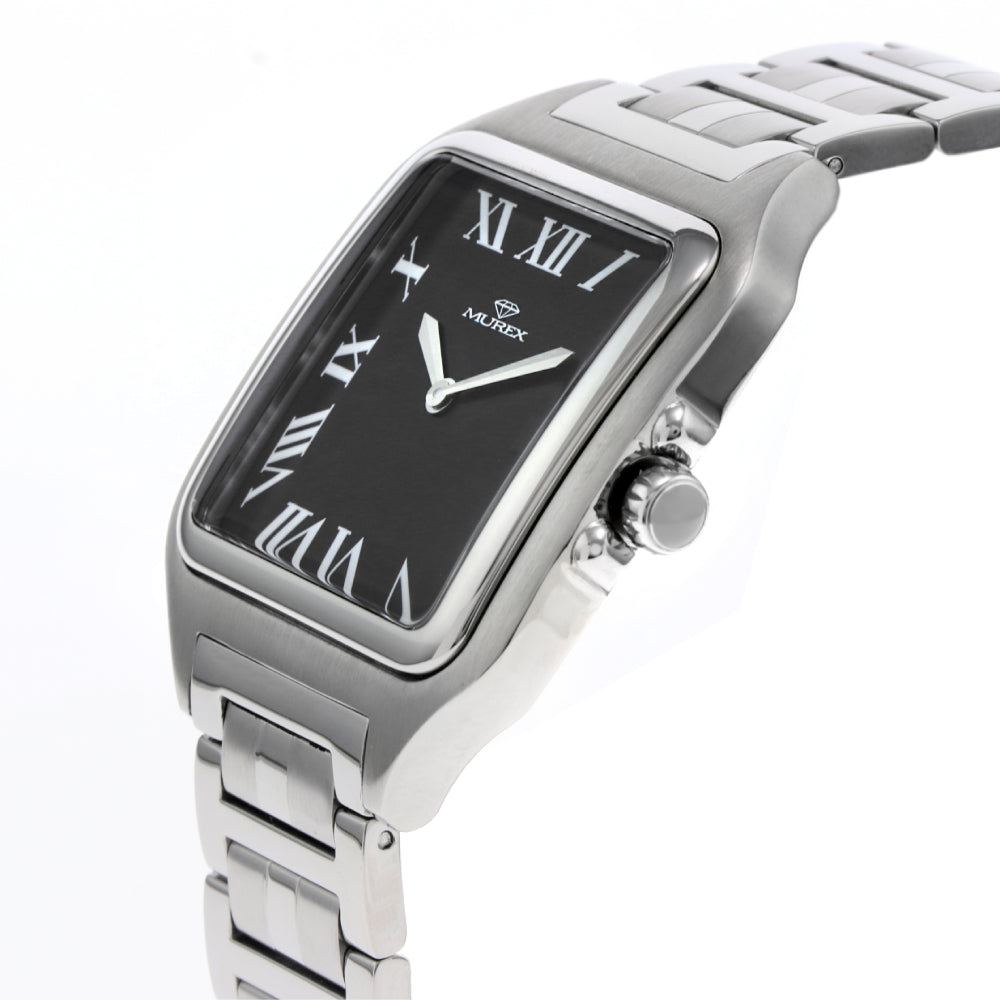 ساعة موريكس الرجالية بحركة كوارتز ولون مينا أسود - MUR-0030