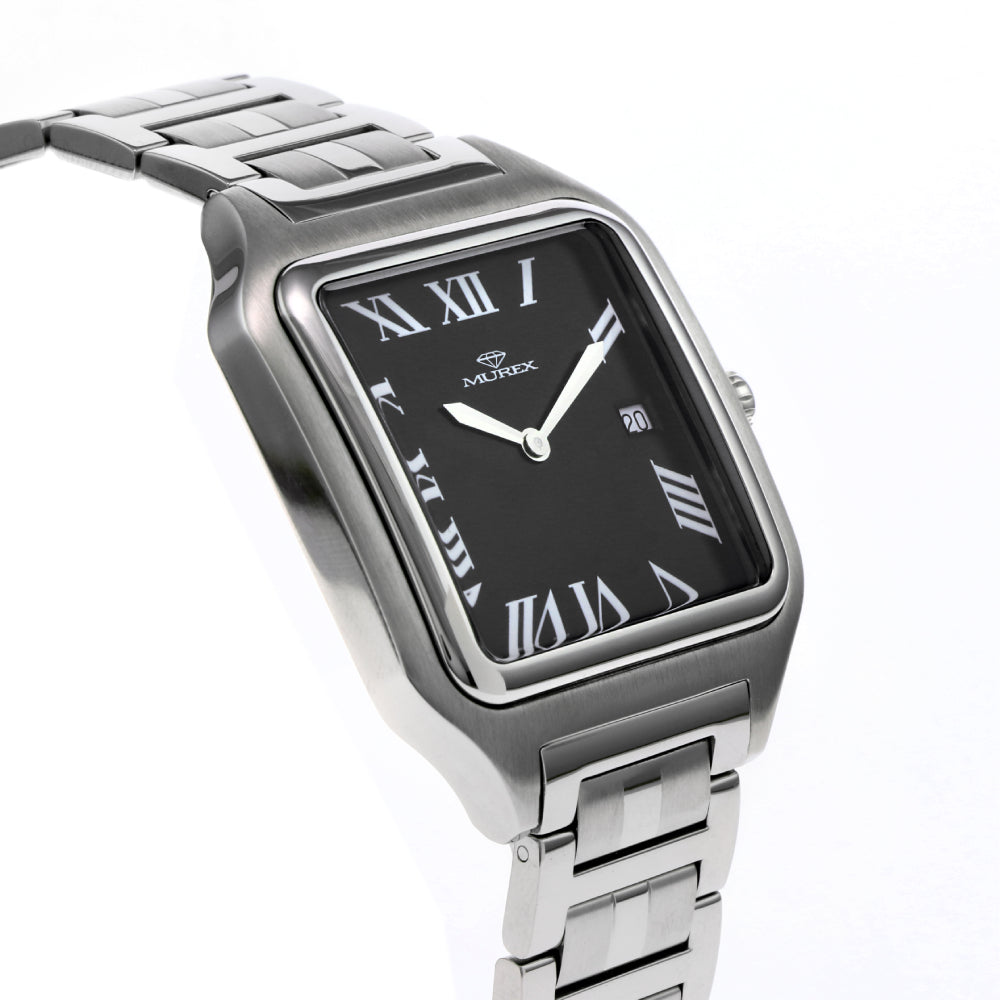 ساعة موريكس الرجالية بحركة كوارتز ولون مينا أسود - MUR-0030