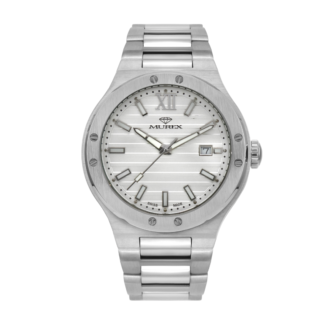 ساعة موريكس الرجالية بحركة كوارتز ولون مينا أبيض - MUR-0226