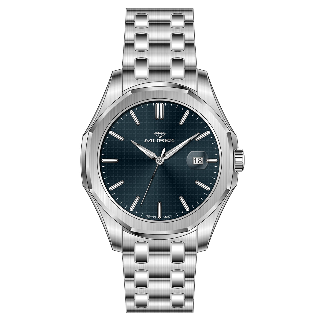ساعة موريكس الرجالية بحركة كوارتز ولون مينا أزرق - MUR-0231