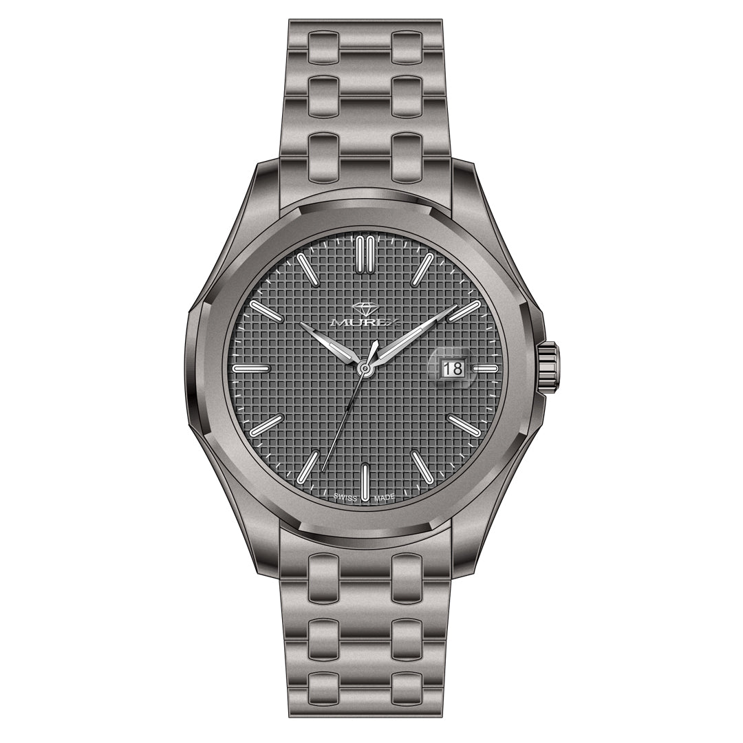 ساعة موريكس الرجالية بحركة كوارتز ولون مينا رمادي - MUR-0230