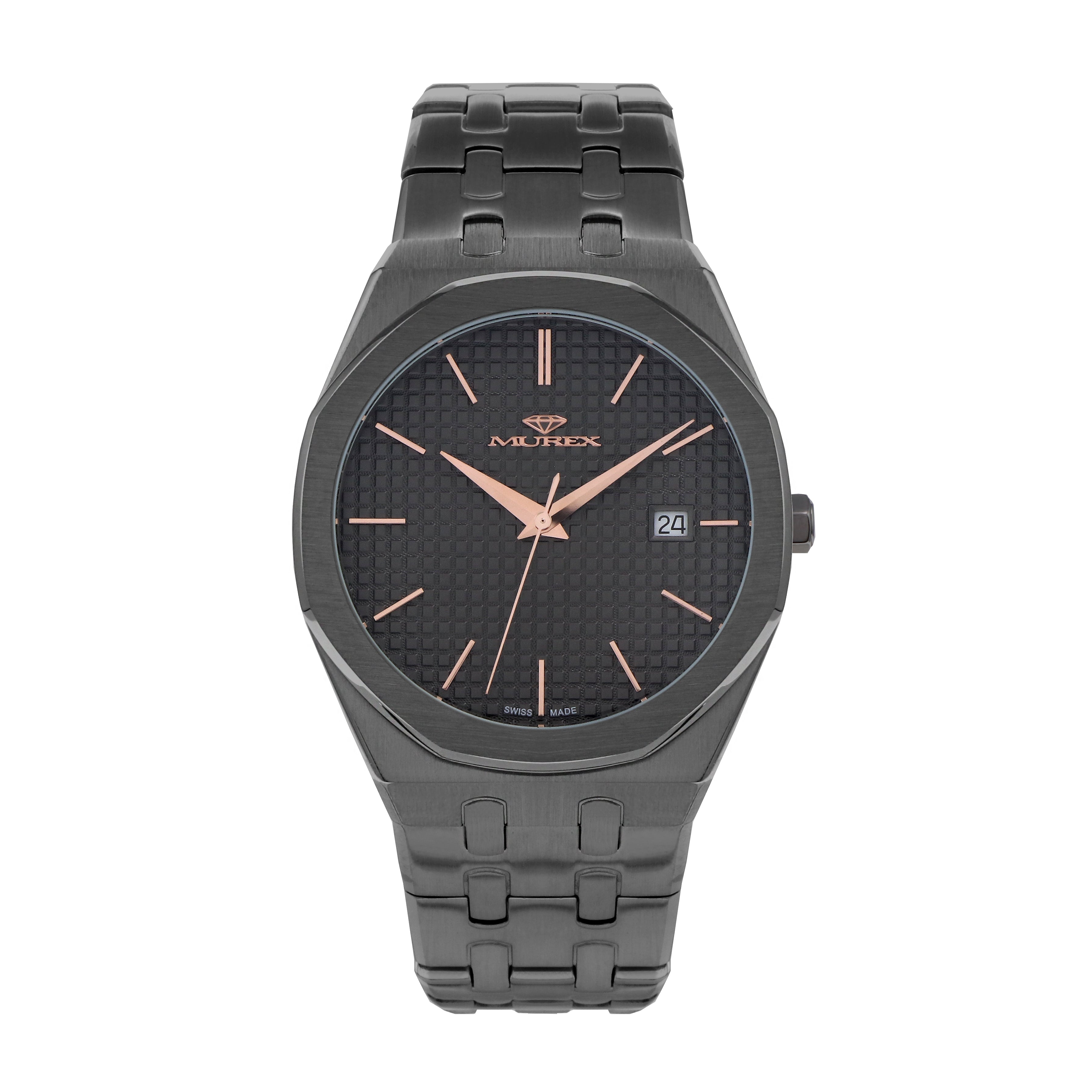 ساعة موريكس الرجالية بحركة كوارتز ولون مينا أسود - MUR-0181