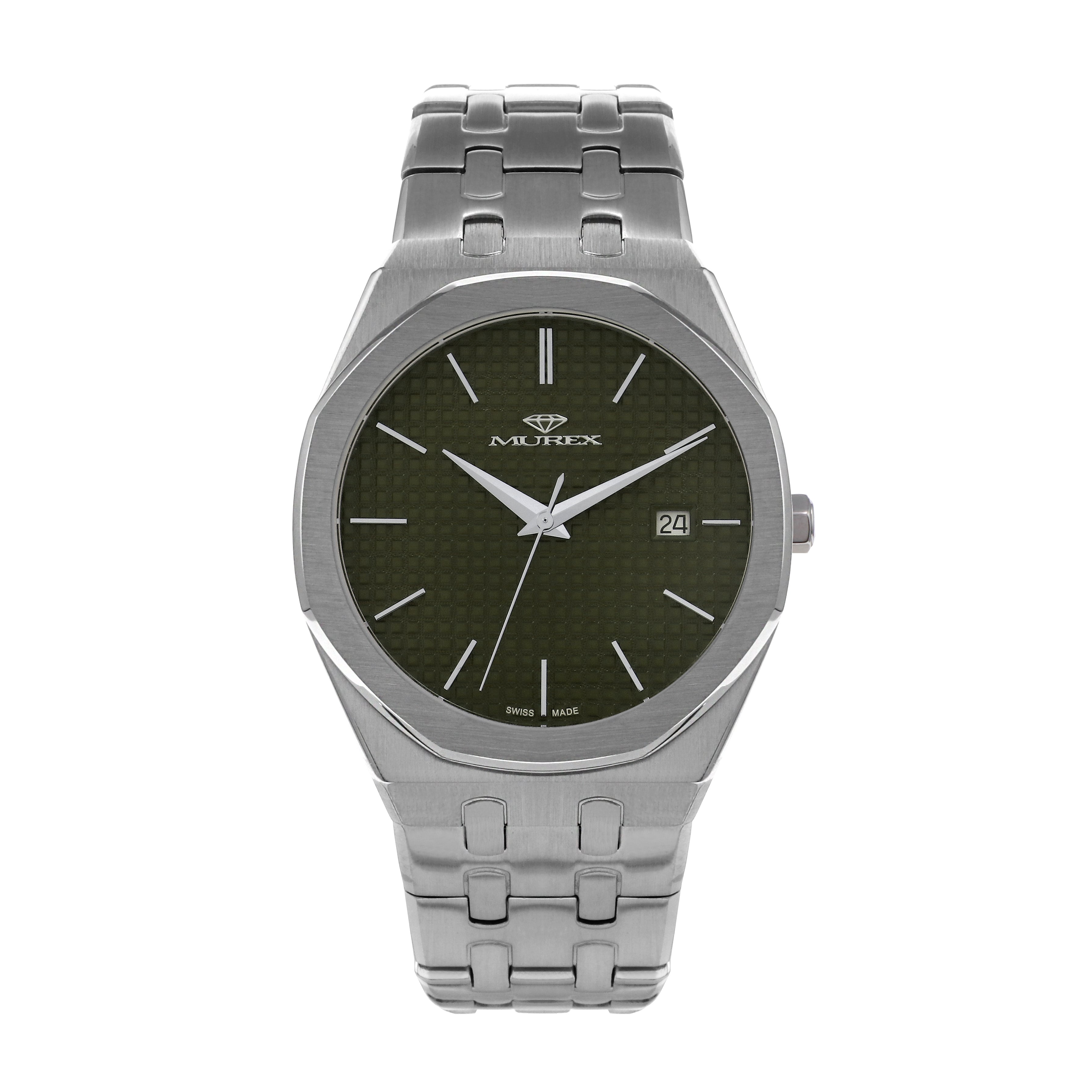 ساعة موريكس الرجالية بحركة كوارتز ولون مينا أخضر - MUR-0184
