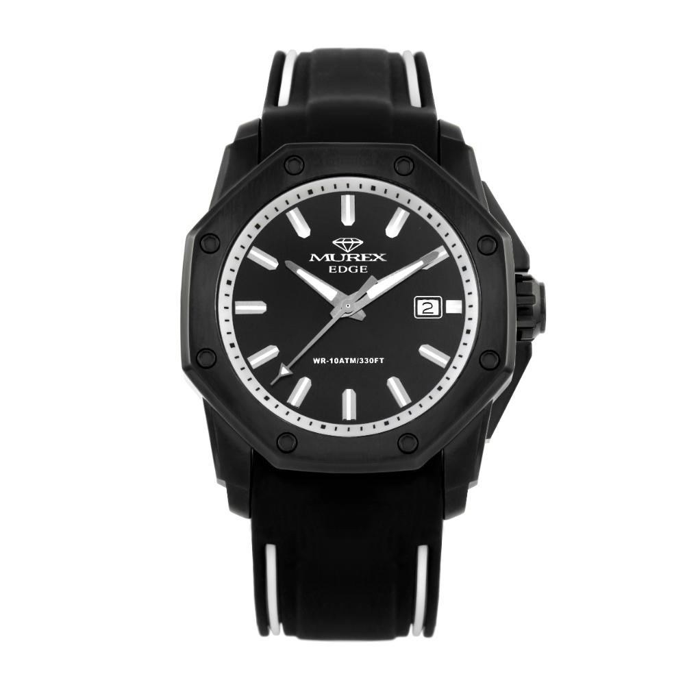 ساعة موريكس الرجالية كوارتز بمينا أسود وأبيض – MUR-0047