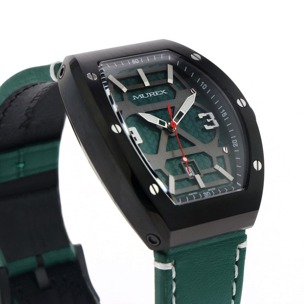 ساعة موريكس الرجالية بحركة كوارتز ولون مينا أخضر - MUR-0051