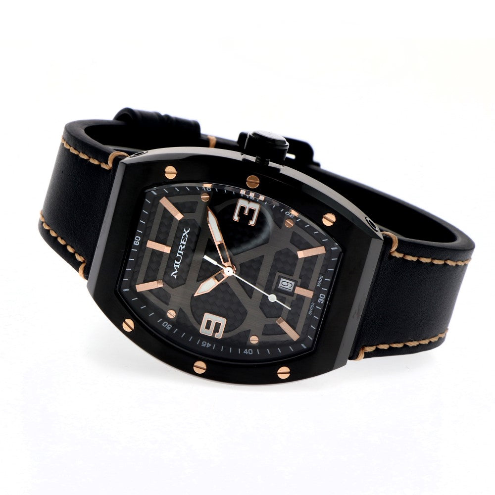 ساعة موريكس الرجالية بحركة كوارتز ولون مينا أسود - MUR-0054