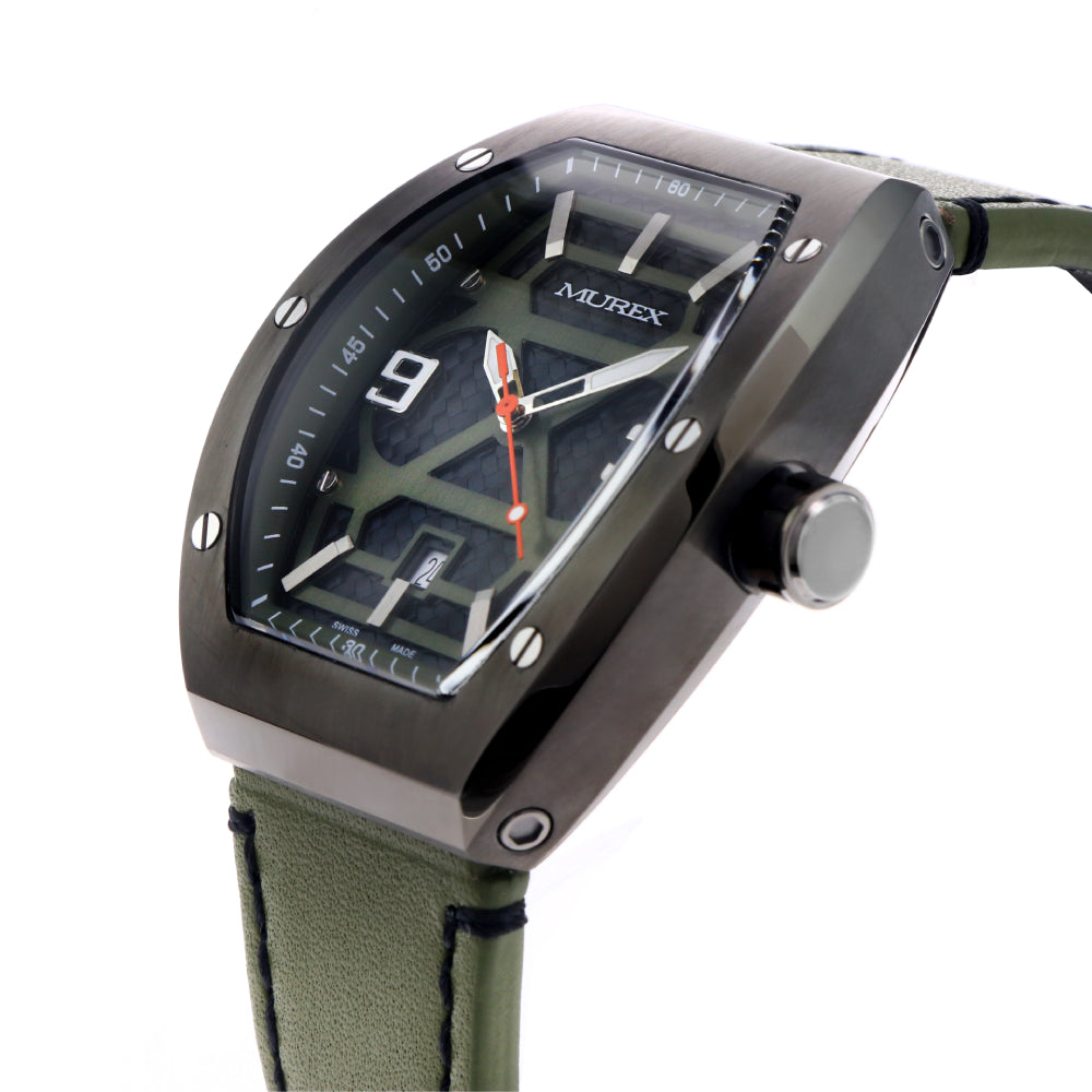 ساعة موريكس الرجالية بحركة كوارتز ولون مينا أخضر - MUR-0049
