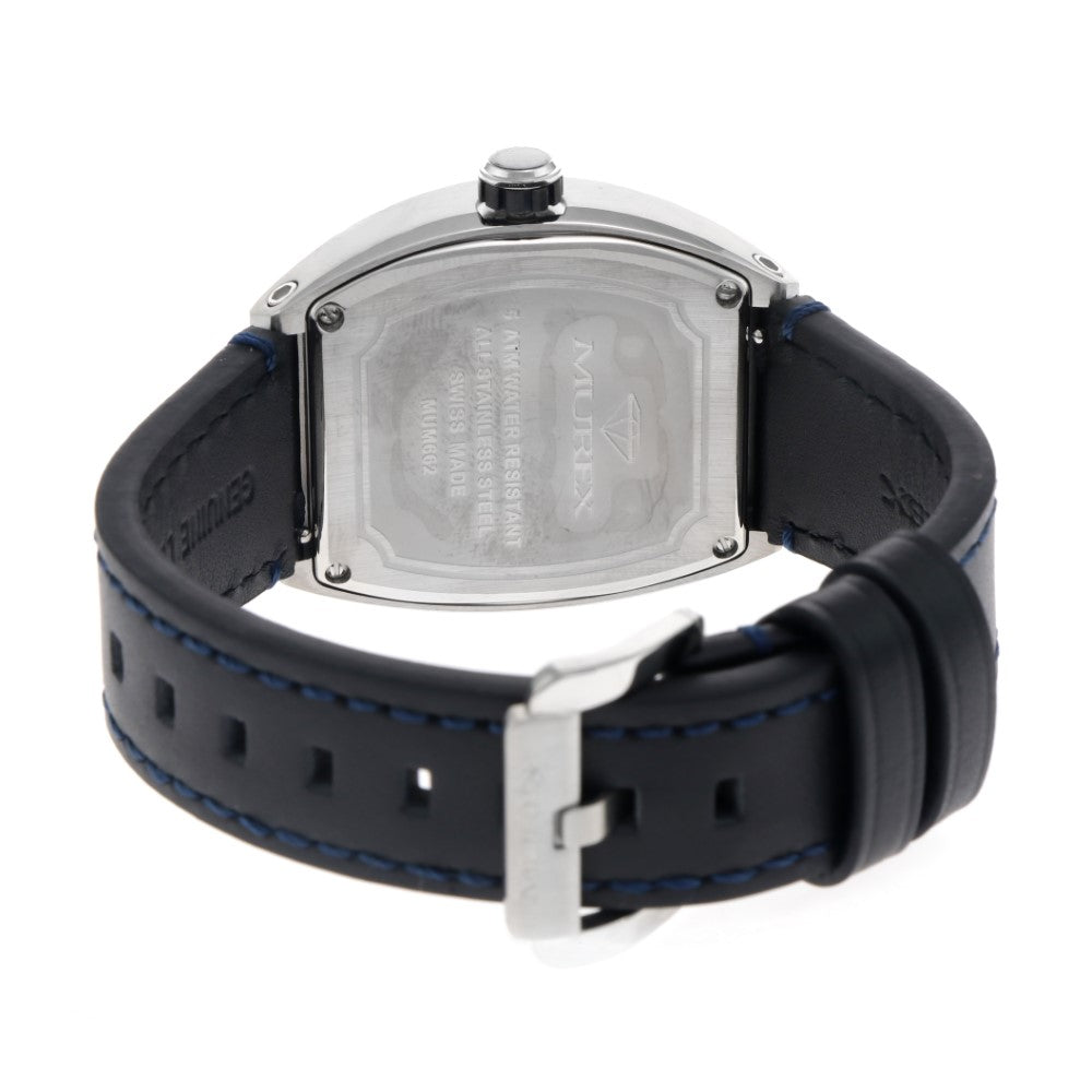 ساعة موريكس الرجالية بحركة كوارتز ولون مينا أسود وأبيض - MUR-0055