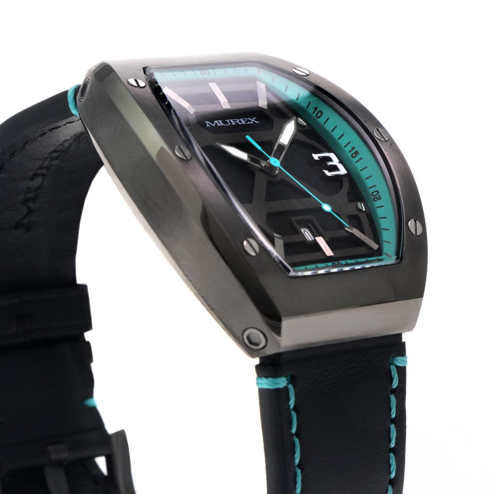 Murex Men's Quartz Watch, Light Blue and Black Dial - MUR-0050