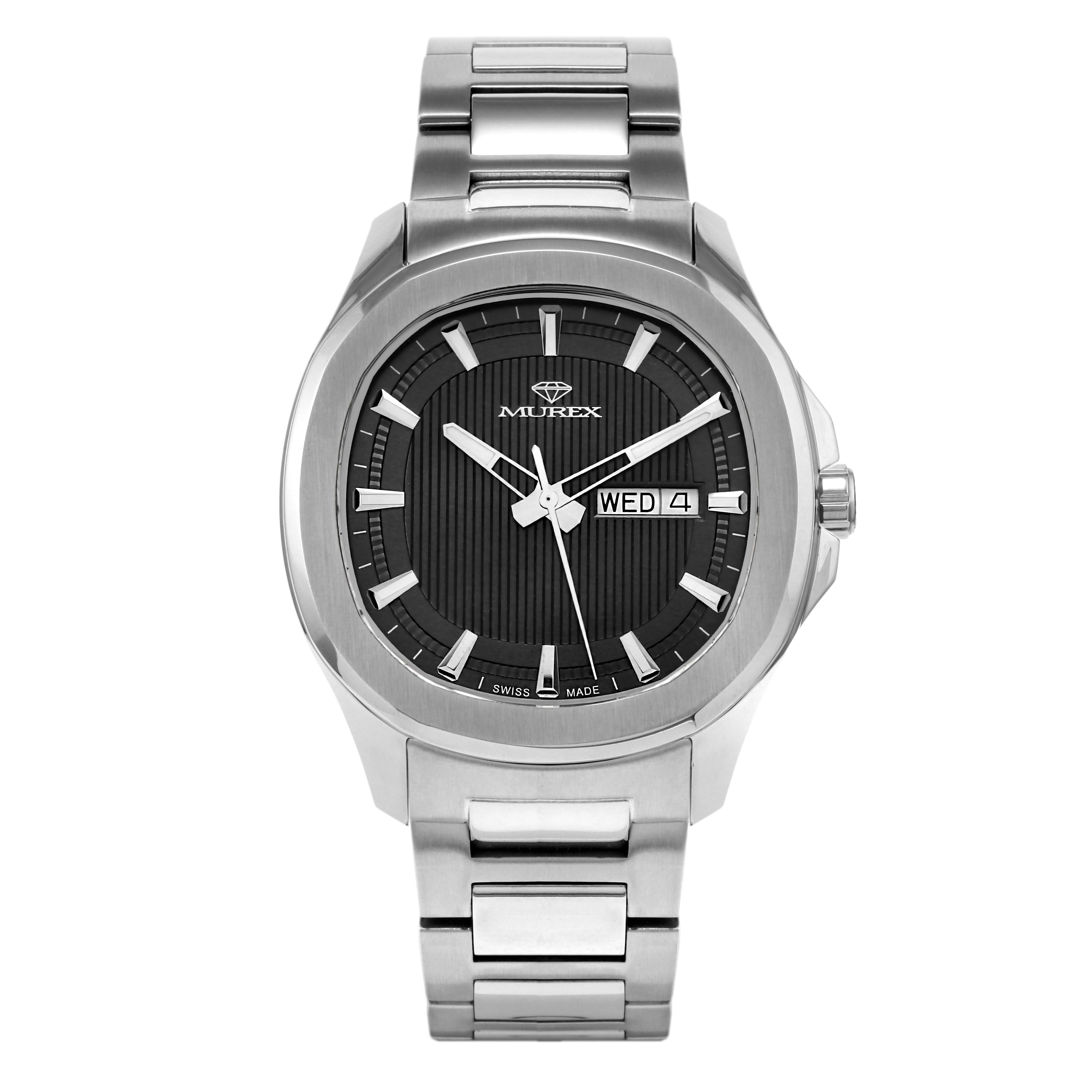 ساعة موريكس الرجالية بحركة كوارتز ولون مينا أسود - MUR-0191