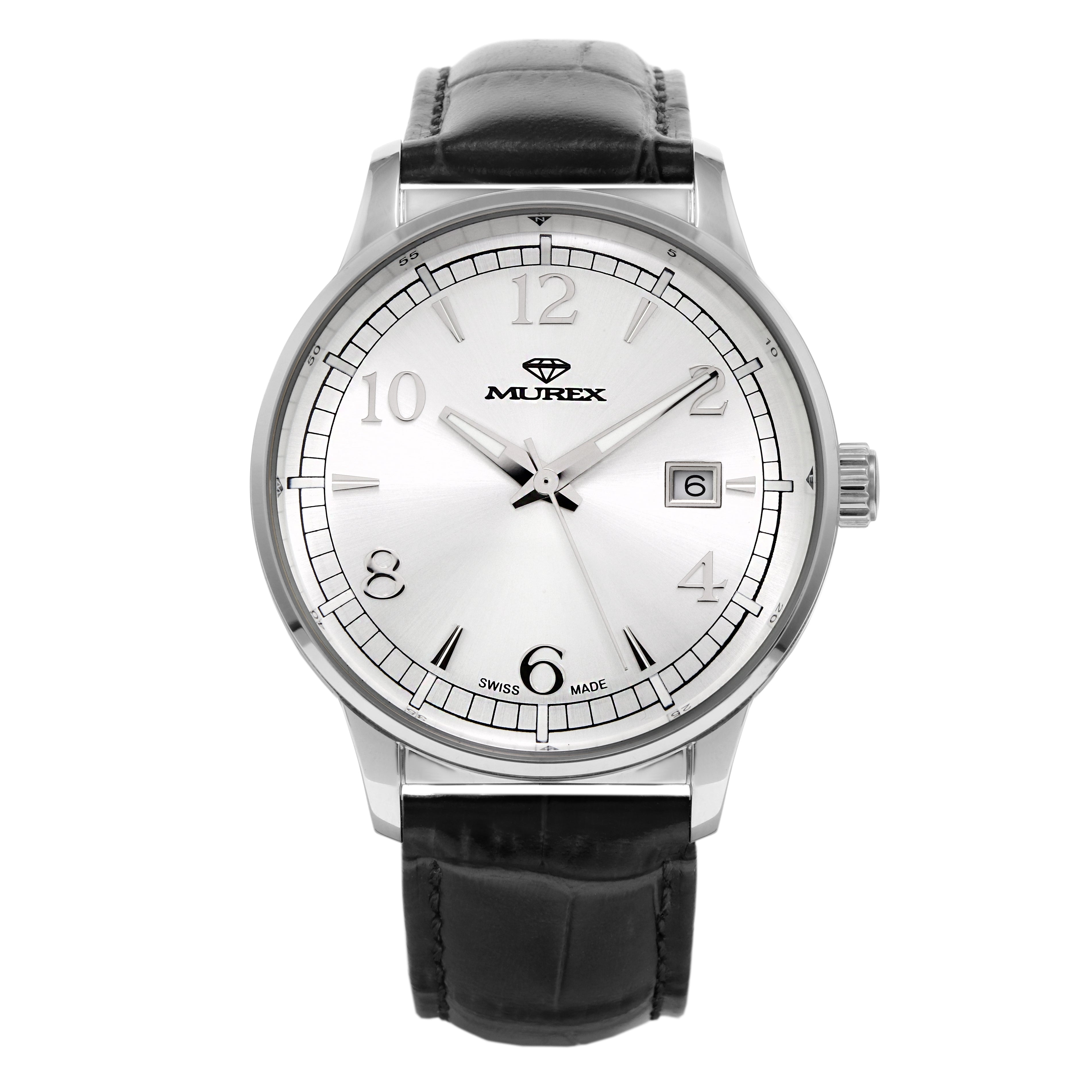 ساعة موريكس الرجالية بحركة كوارتز ولون مينا أبيض - MUR-0237