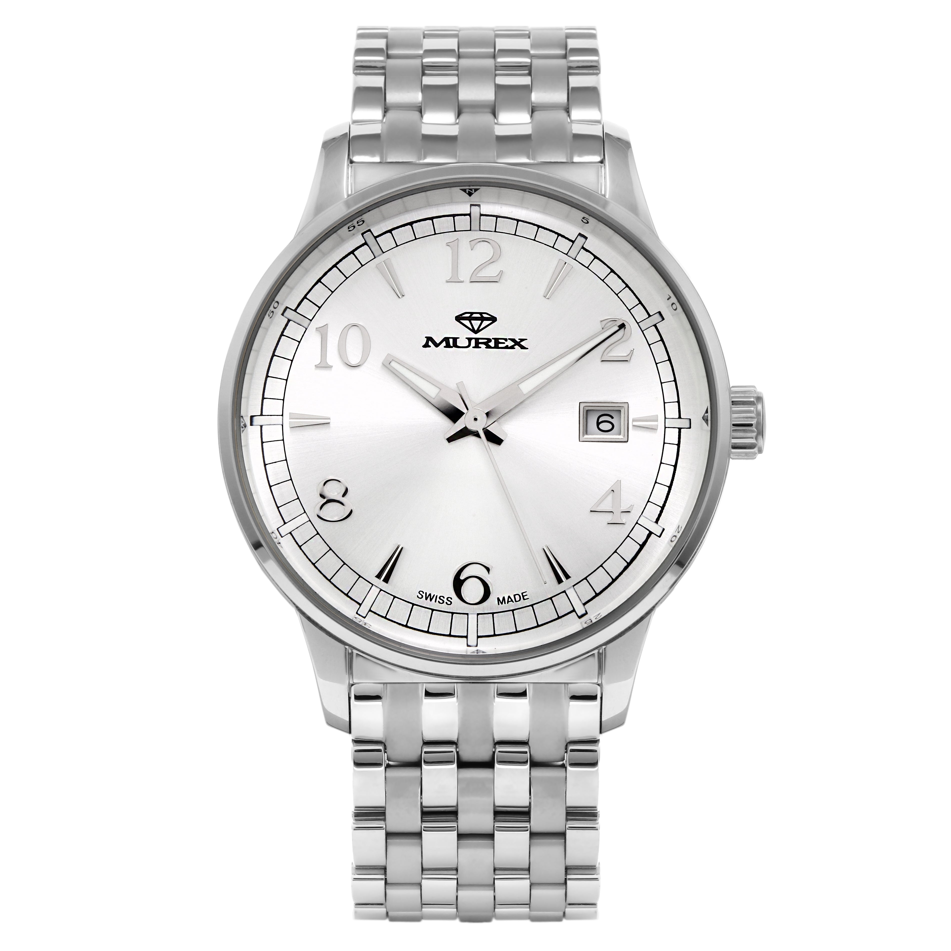 ساعة موريكس الرجالية بحركة كوارتز ولون مينا أبيض - MUR-0235