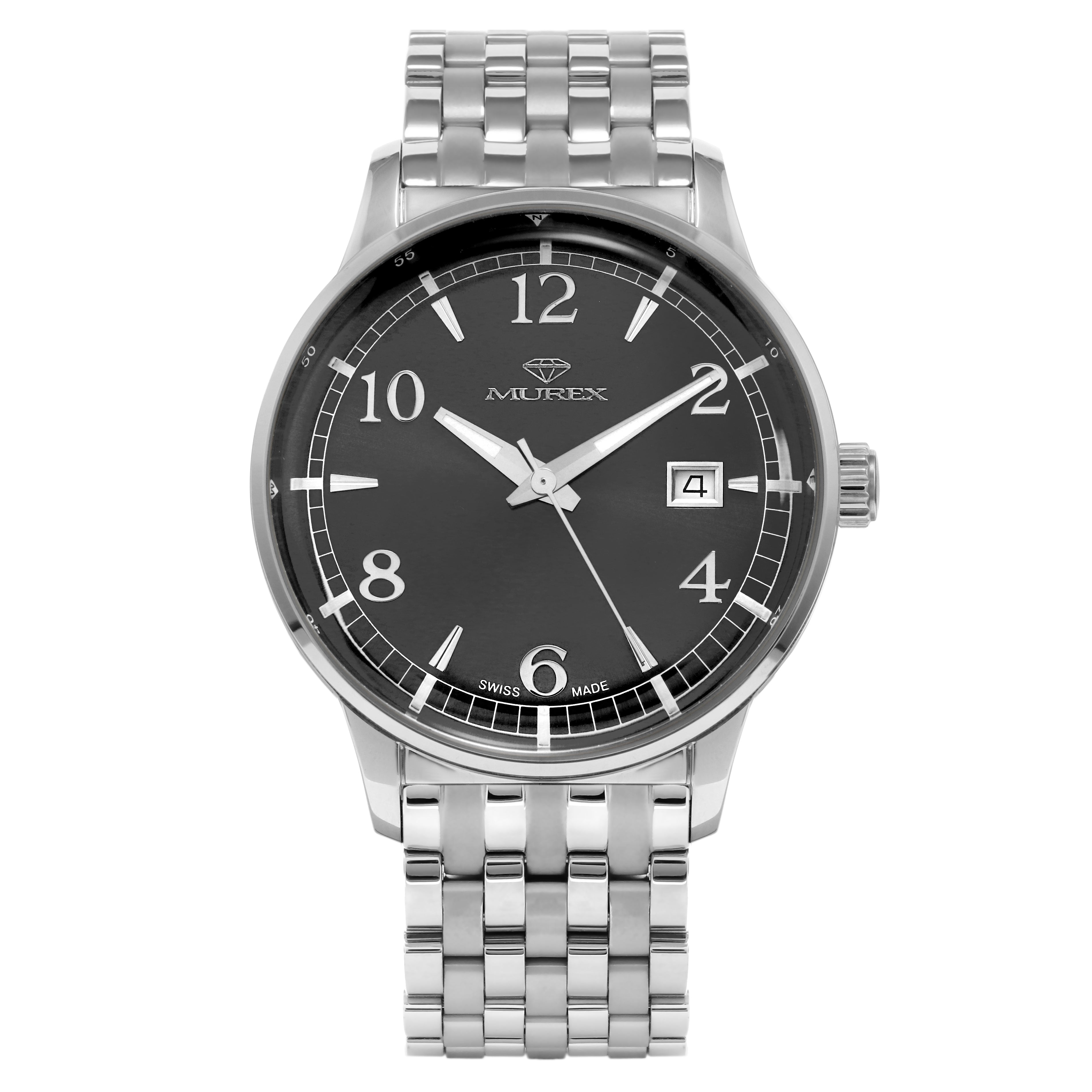 ساعة موريكس الرجالية بحركة كوارتز ولون مينا رمادي - MUR-0236