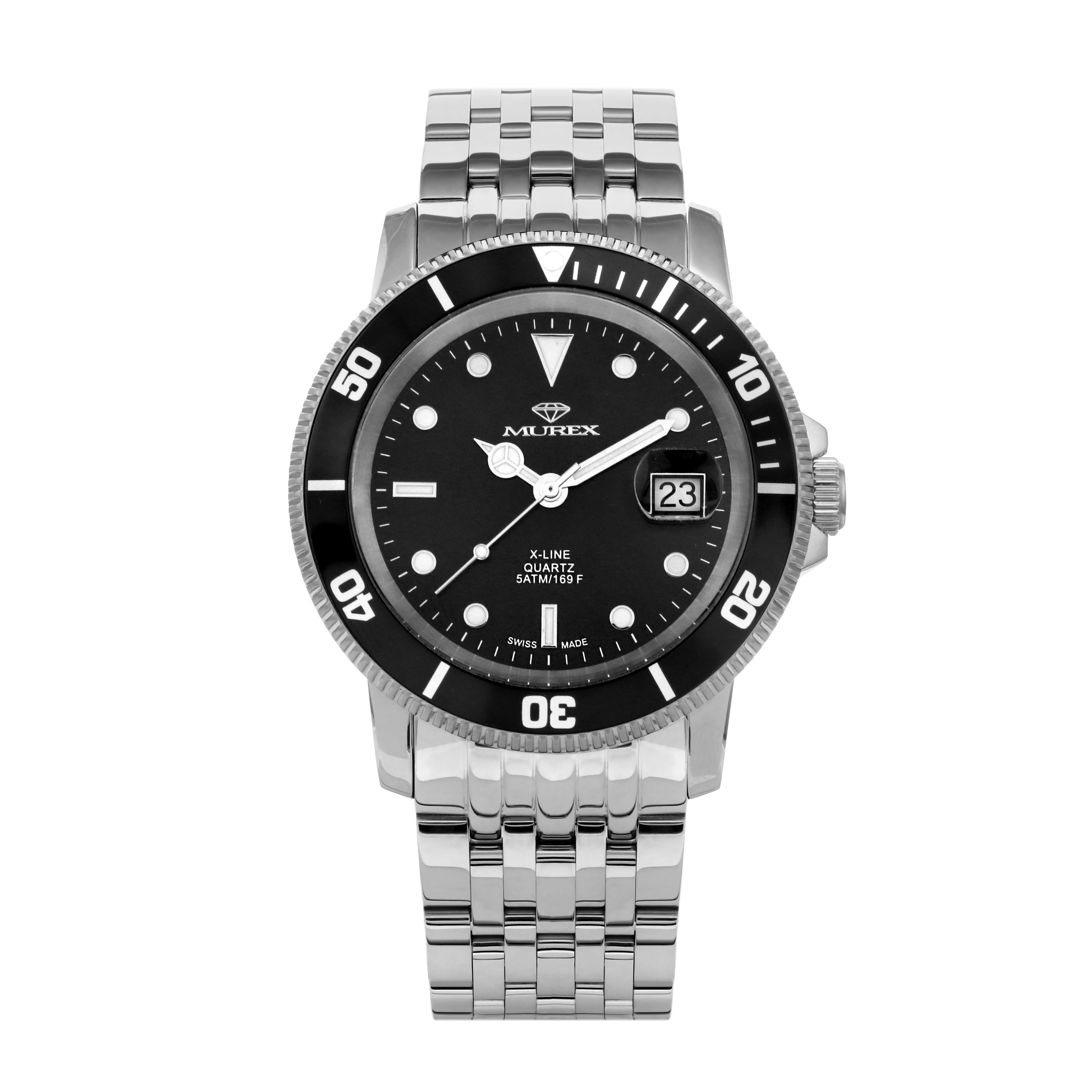 ساعة موريكس الرجالية بحركة كوارتز ولون مينا أسود - MUR-0233