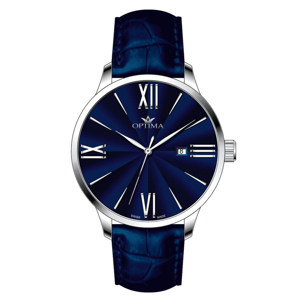 ساعة أوبتيما الرجالية بحركة كوارتز ولون مينا أزرق - OPT-0134