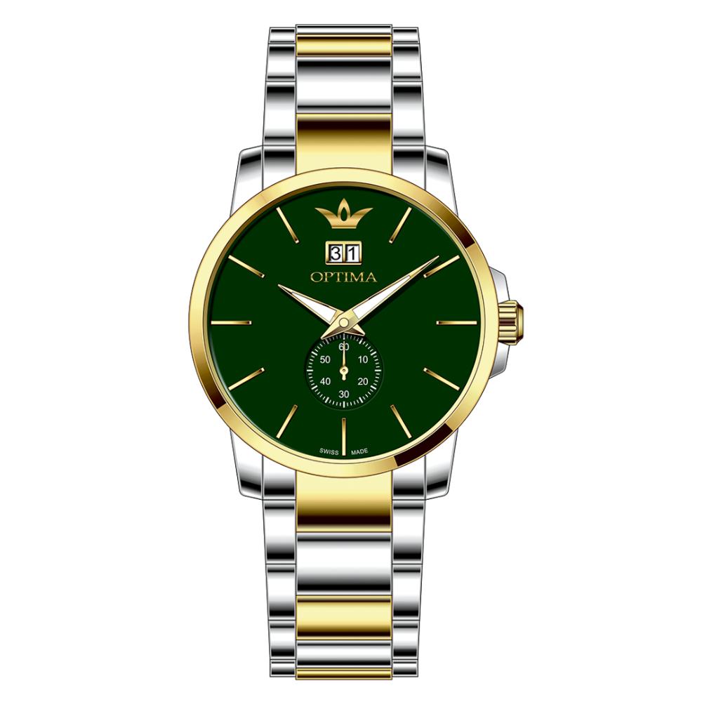 ساعة أوبتيما الرجالية بحركة كوارتز ومينا أخضر – OPT-0082