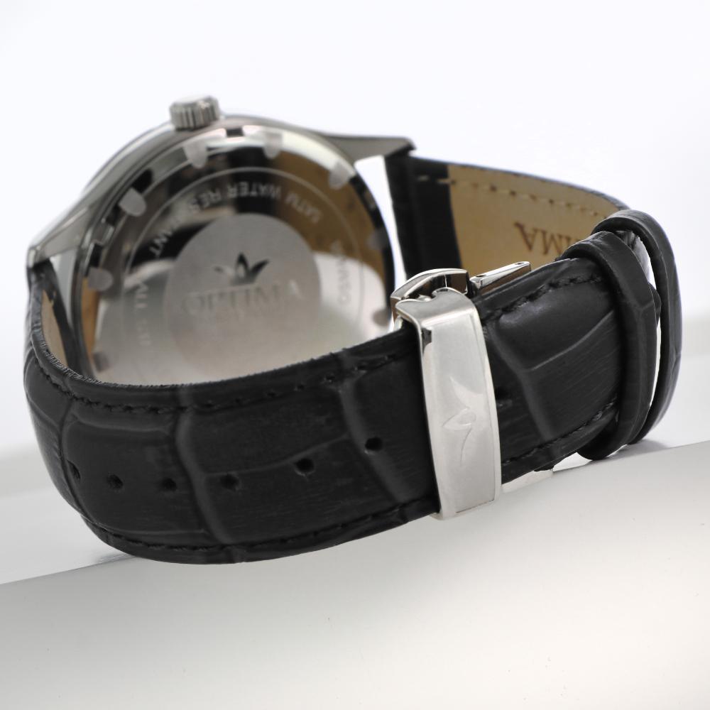 ساعة أوبتيما الرجالية بحركة كوارتز ومينا أسود – OPT-0074