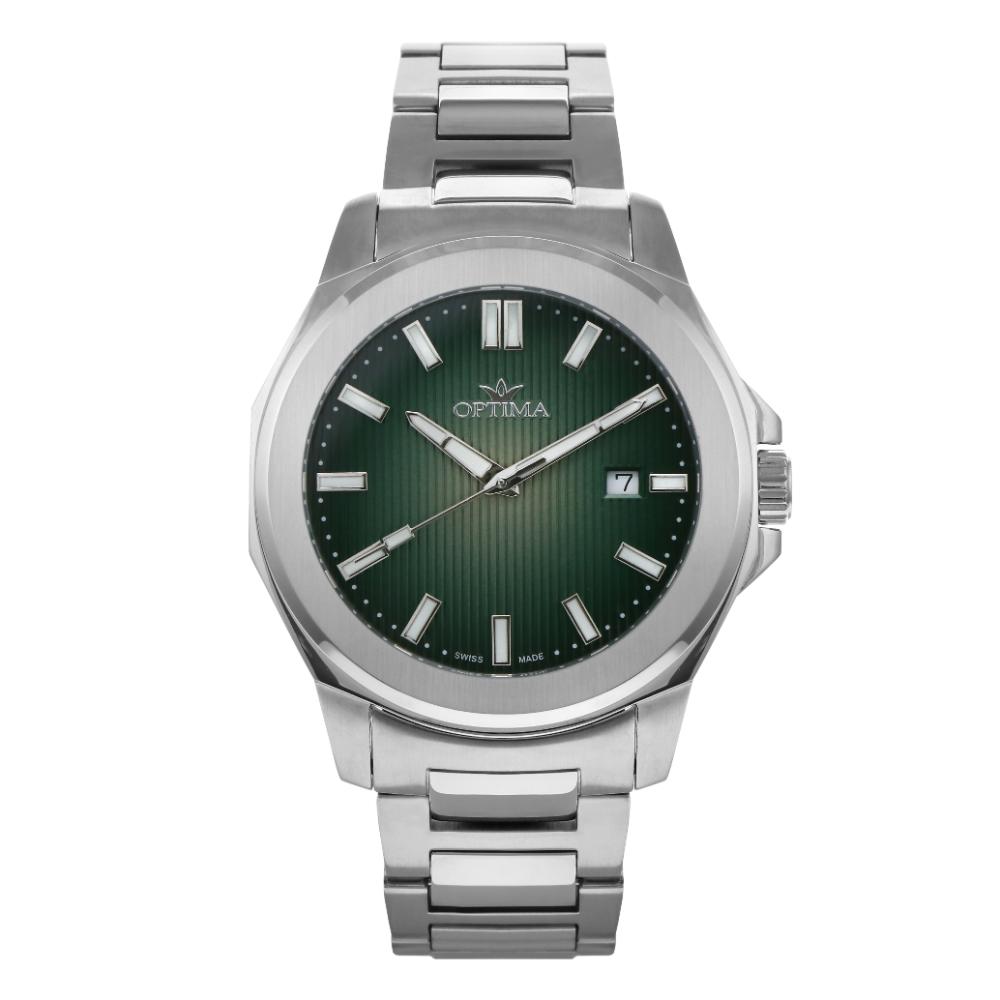 ساعة أوبتيما الرجالية بحركة كوارتز ومينا أخضر – OPT-0092