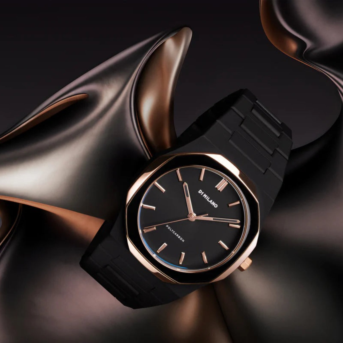 ساعة دي وان ميلانو الرجالية بحركة كوارتز ولون مينا أسود - ML-0302