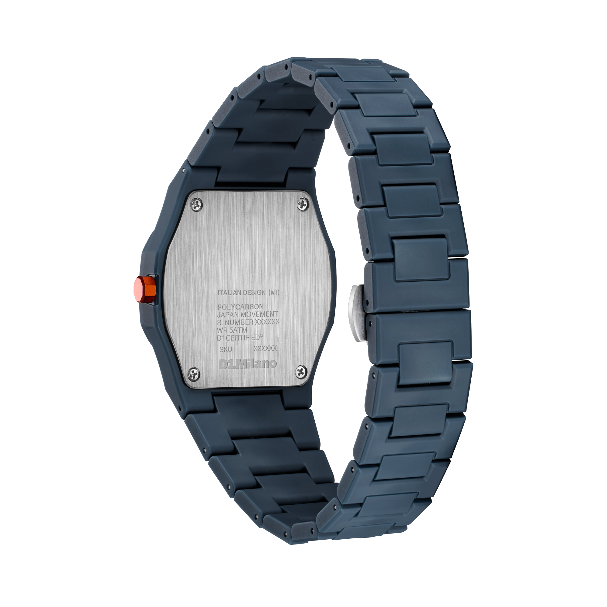 ساعة دي وان ميلانو الرجالية بحركة كوارتز ومينا أزرق مطفي ML-0411