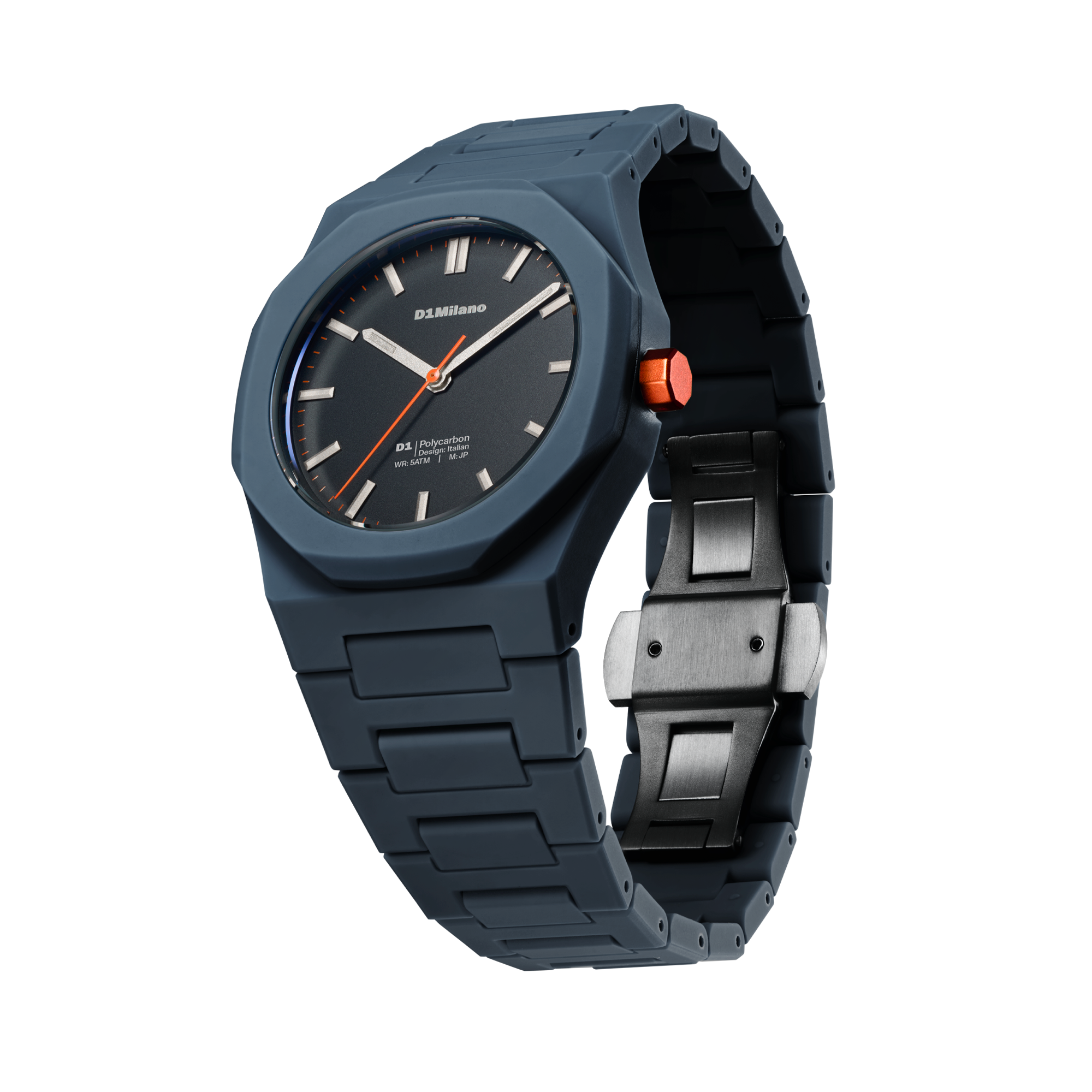 ساعة دي وان ميلانو الرجالية بحركة كوارتز ومينا أزرق مطفي ML-0411