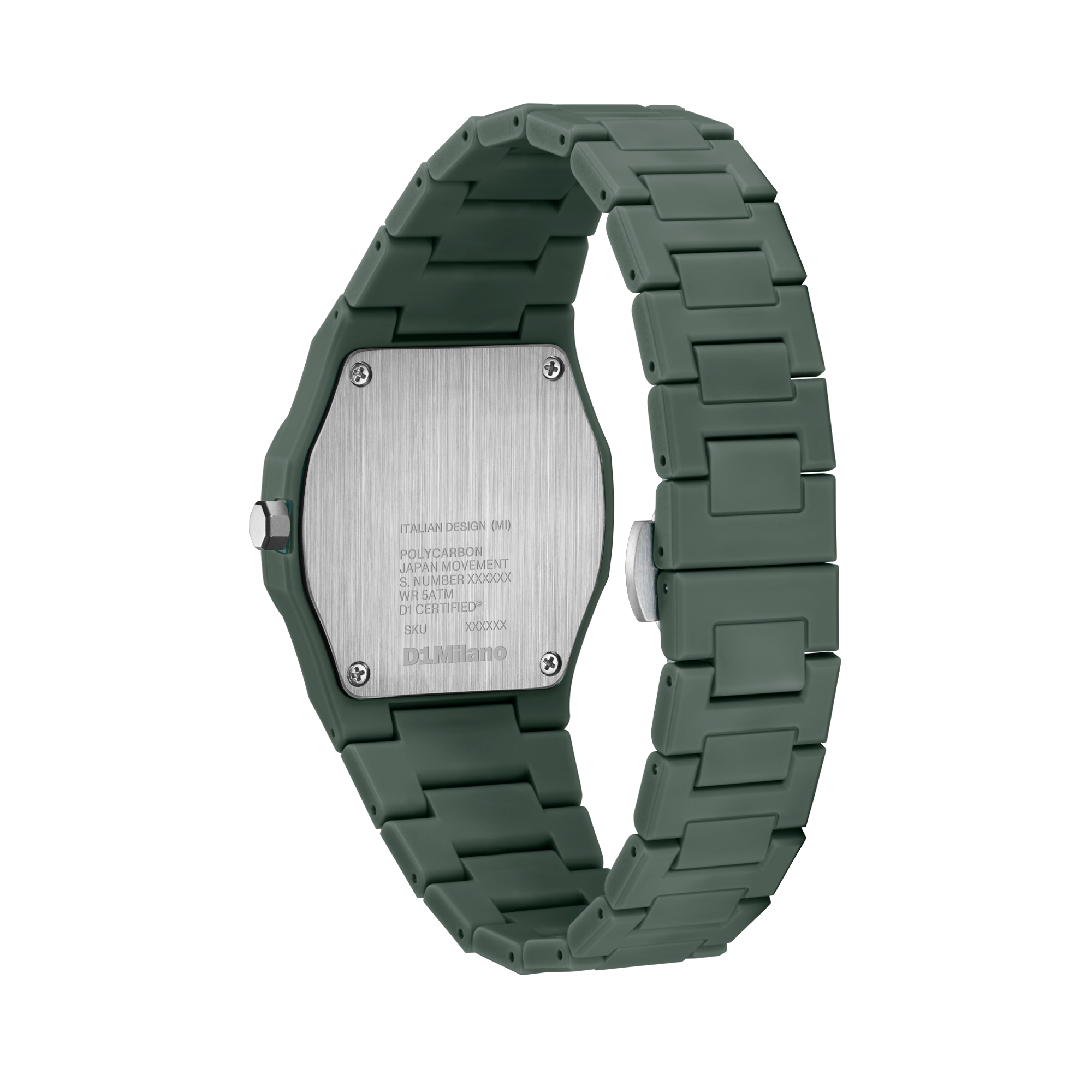 ساعة دي وان ميلانو الرجالية بحركة كوارتز ومينا أخضر داكن مطفي ML-0412