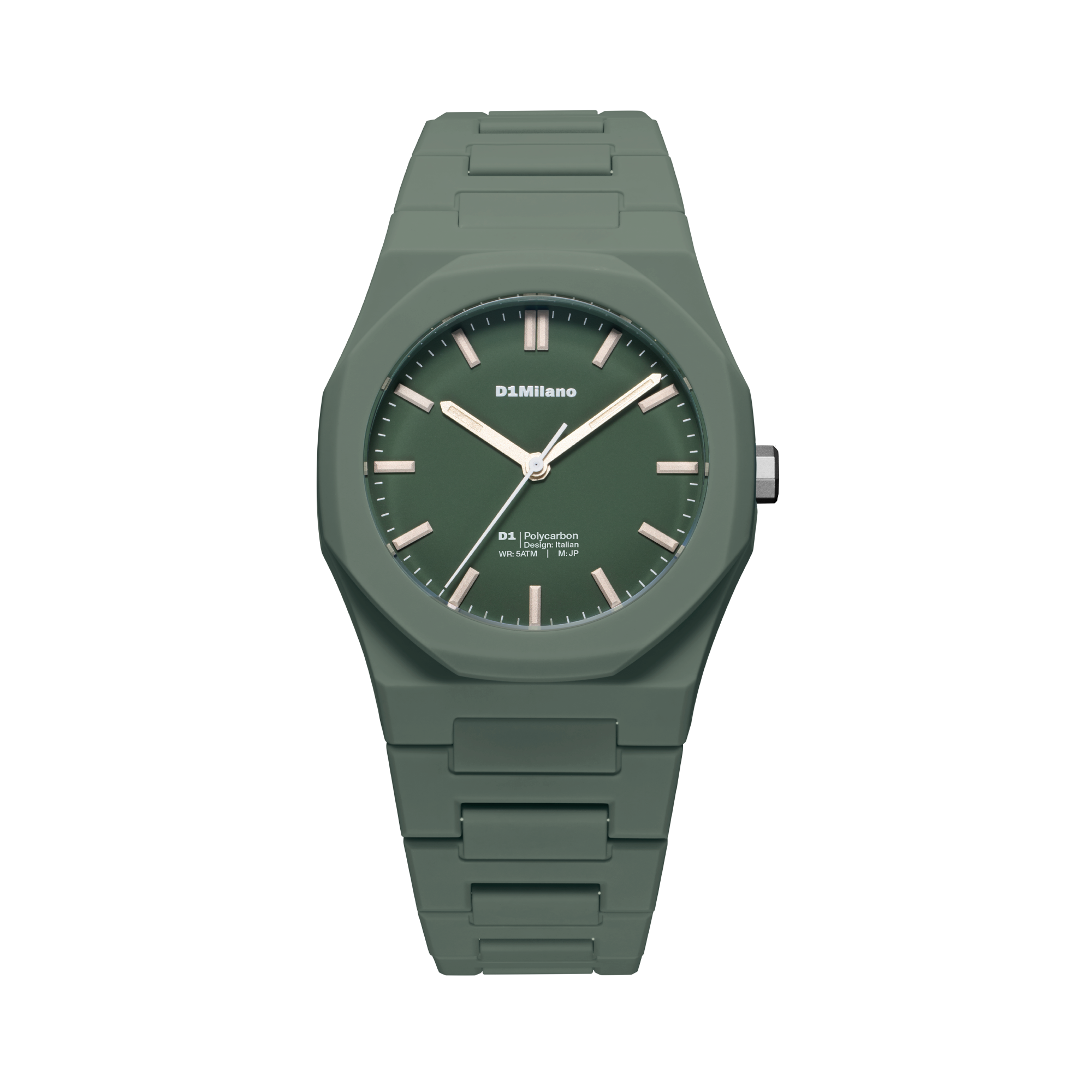 ساعة دي وان ميلانو الرجالية بحركة كوارتز ومينا أخضر داكن مطفي ML-0412