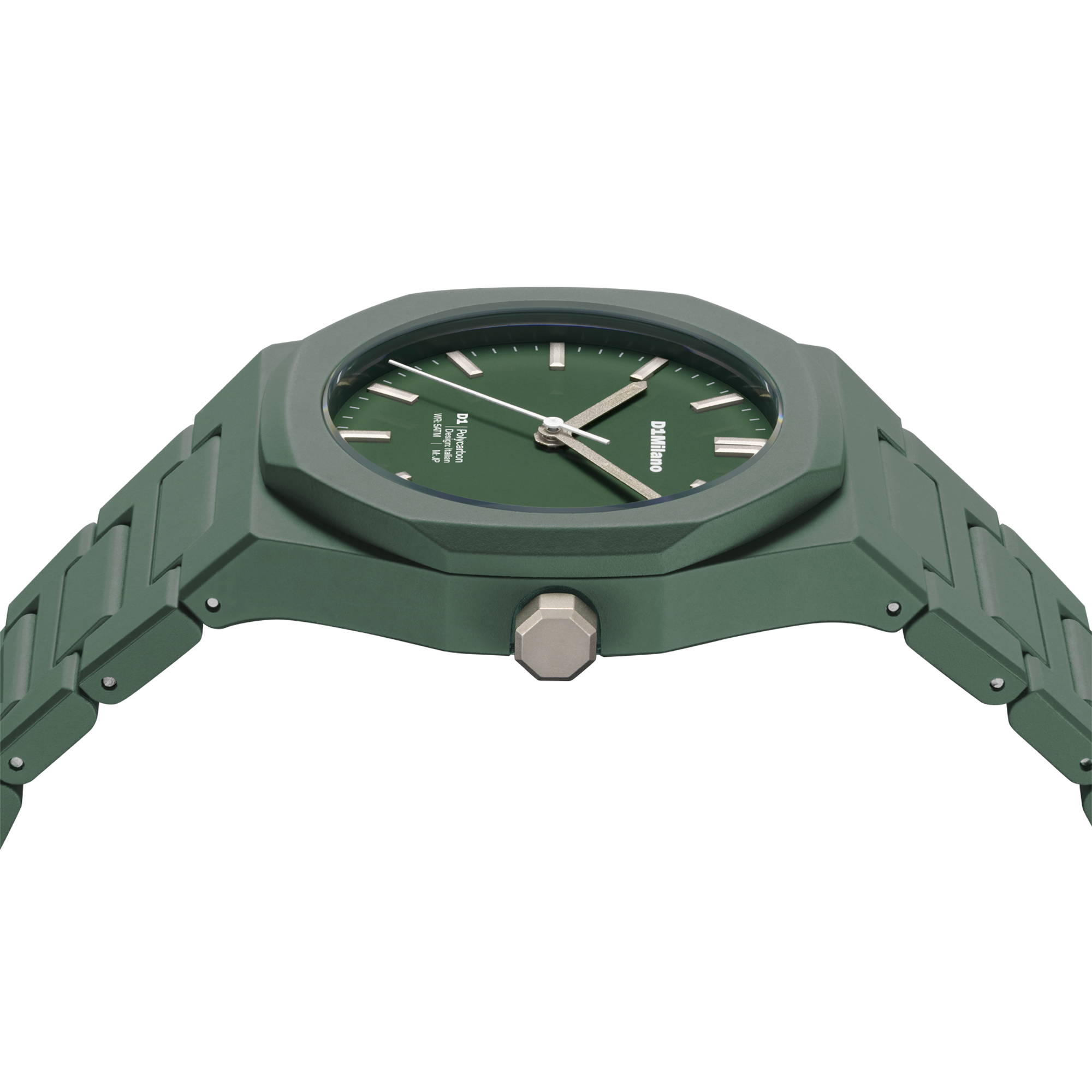 ساعة دي وان ميلانو الرجالية بحركة كوارتز ومينا أخضر داكن مطفي ML-0412