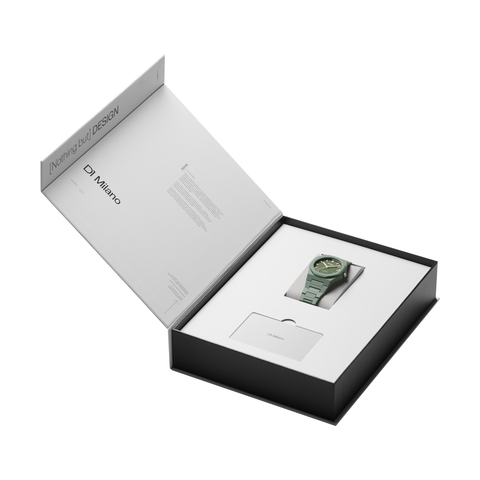 ساعة دي وان ميلانو الرجالية بحركة كوارتز ومينا أخضر داكن مطفي ML-0412