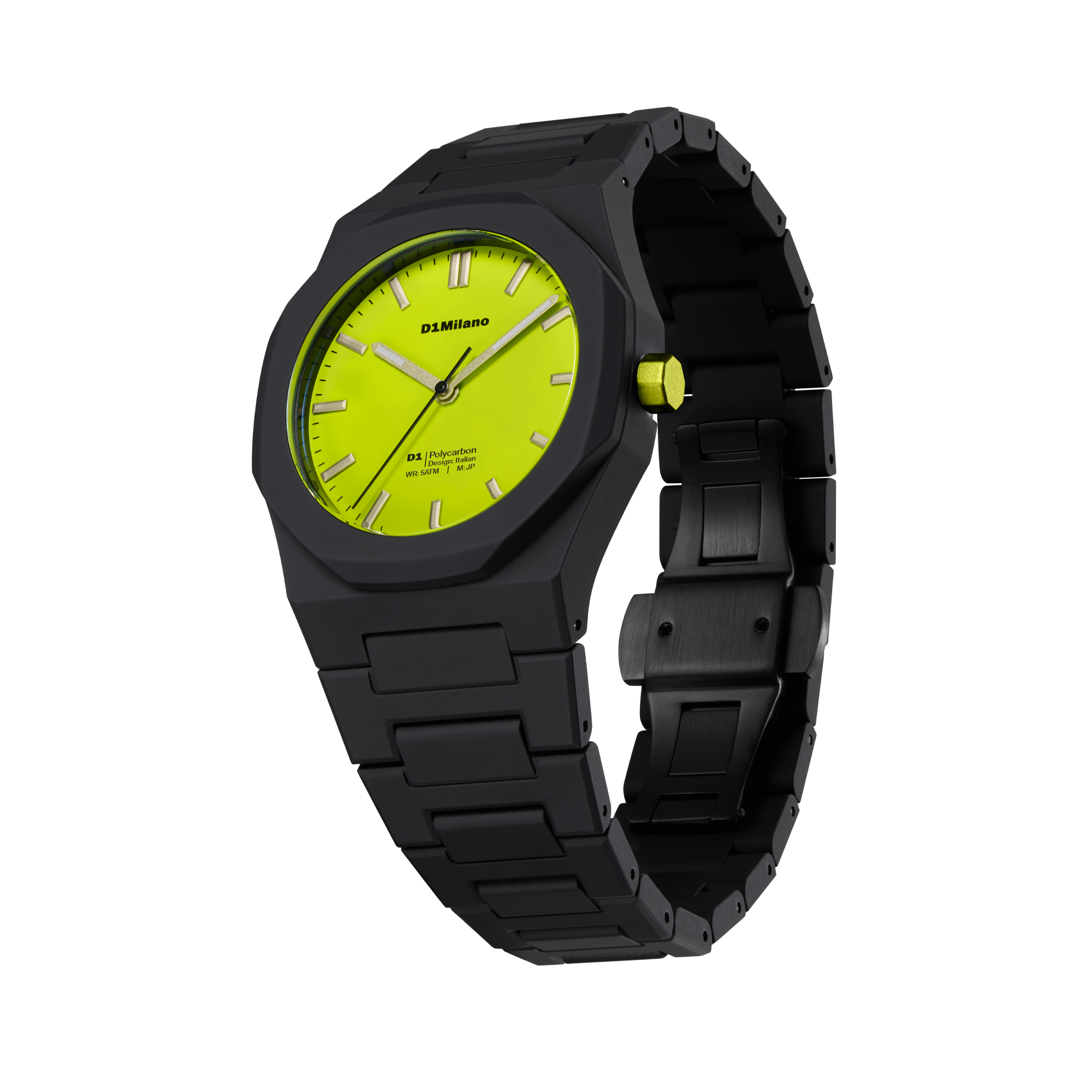 ساعة دي وان ميلانو الرجالية بحركة كوارتز ومينا ليموني مطفي ML-0413