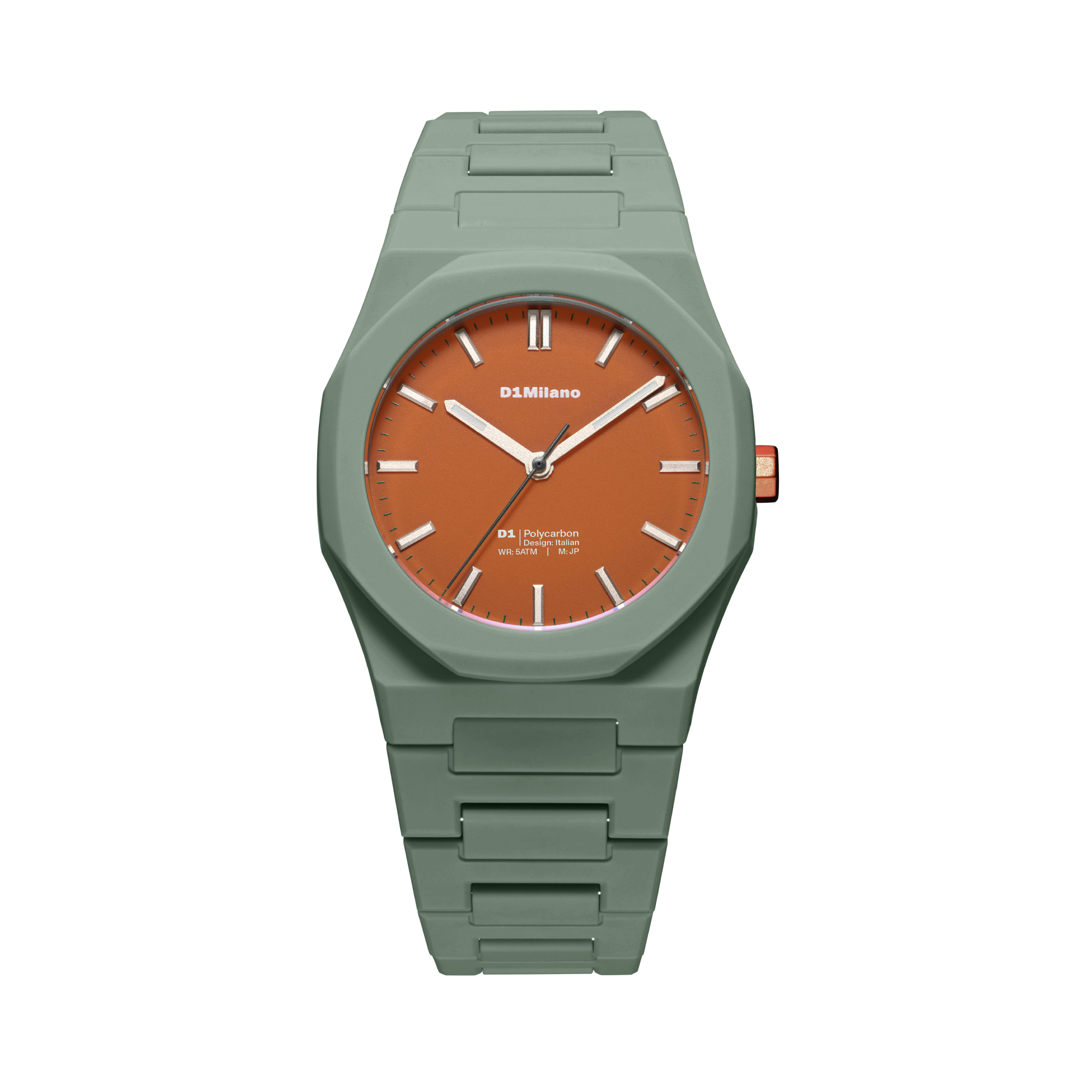 ساعة دي وان ميلانو الرجالية بحركة كوارتز ومينا برتقالي مطفي ML-0414