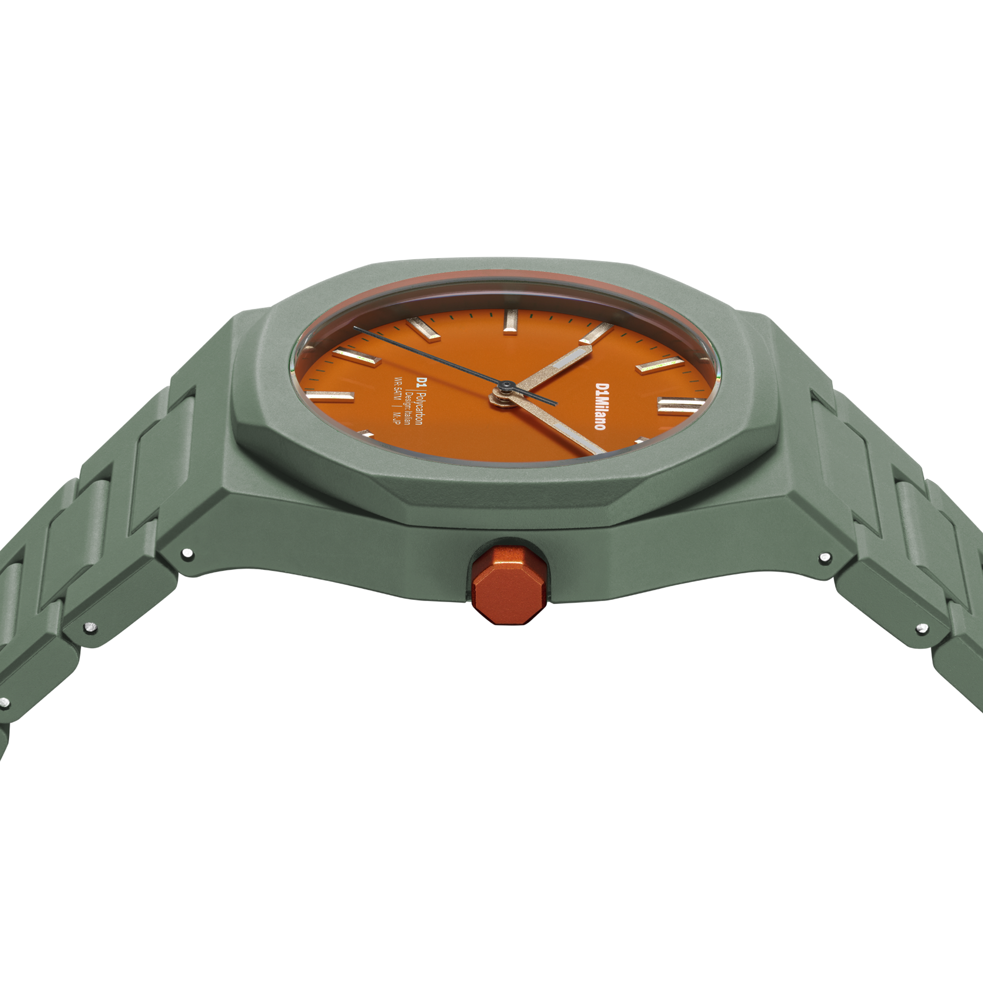 ساعة دي وان ميلانو الرجالية بحركة كوارتز ومينا برتقالي مطفي ML-0414